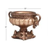 Bronze Polystone Traditional Decorative Bowl 11 x 17 x 11 - 17 x 11 x 11