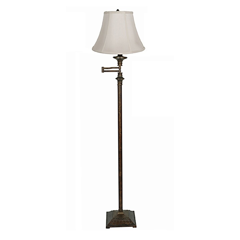 Bronze Resin 61.5-inch Swing Arm Floor Lamp - N/A