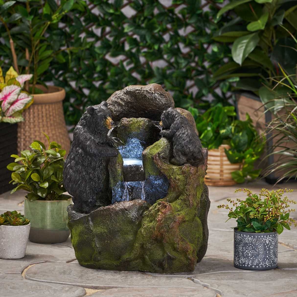 Brookdale Outdoor Tier Bear Fountain 2 by Christopher Knight Home