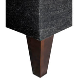 Brooke 10 Button Tuft Charcoal Upholstered Long Storage Bench Ottoman