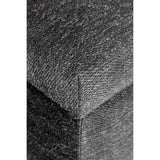 Brooke 10 Button Tuft Charcoal Upholstered Long Storage Bench Ottoman