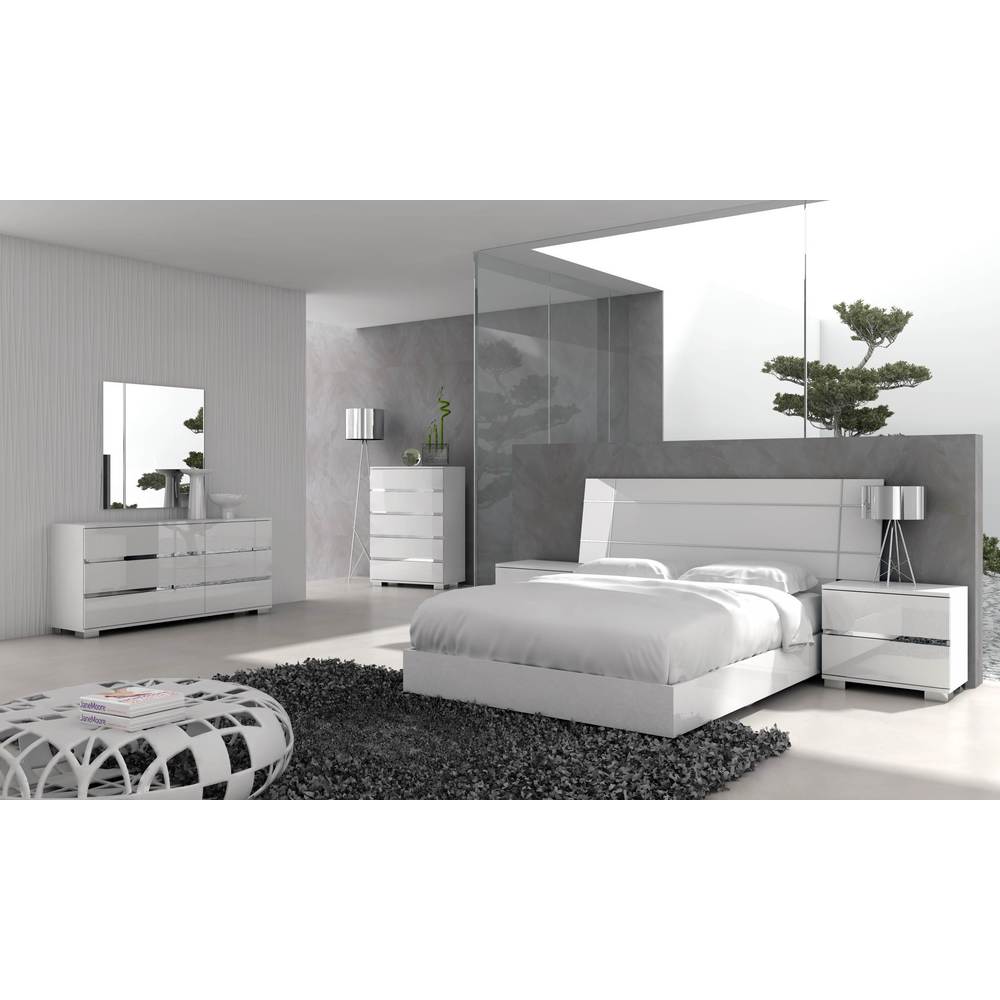 Modern Life Brooke High Gloss Frameless Mirror - White - A/N