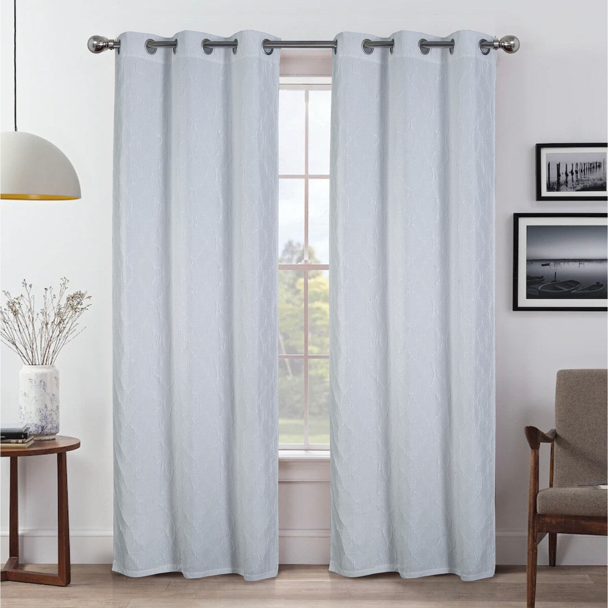 Brookfield Jacquard Grommet Window Curtain Panel