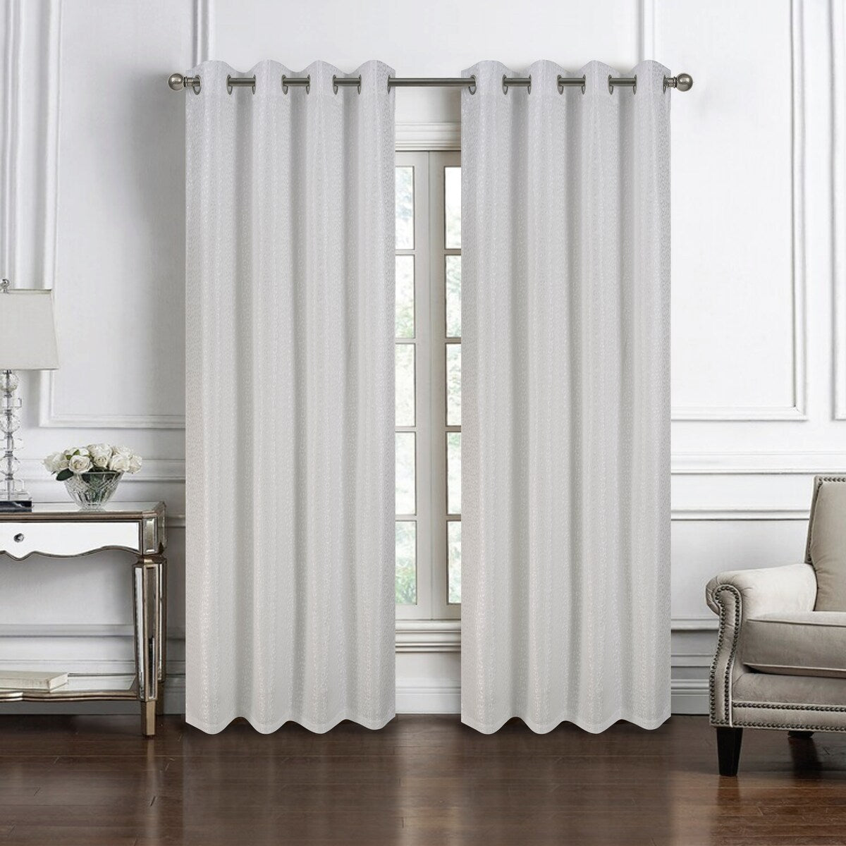 Brookfield Jacquard Grommet Window Curtain Panel
