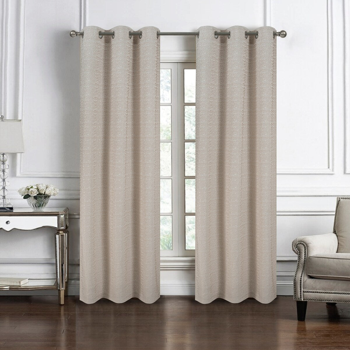 Brookfield Jacquard Grommet Window Curtain Panel