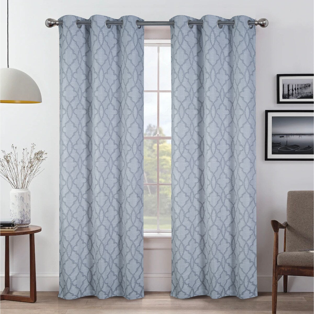 Brookfield Jacquard Grommet Window Curtain Panel