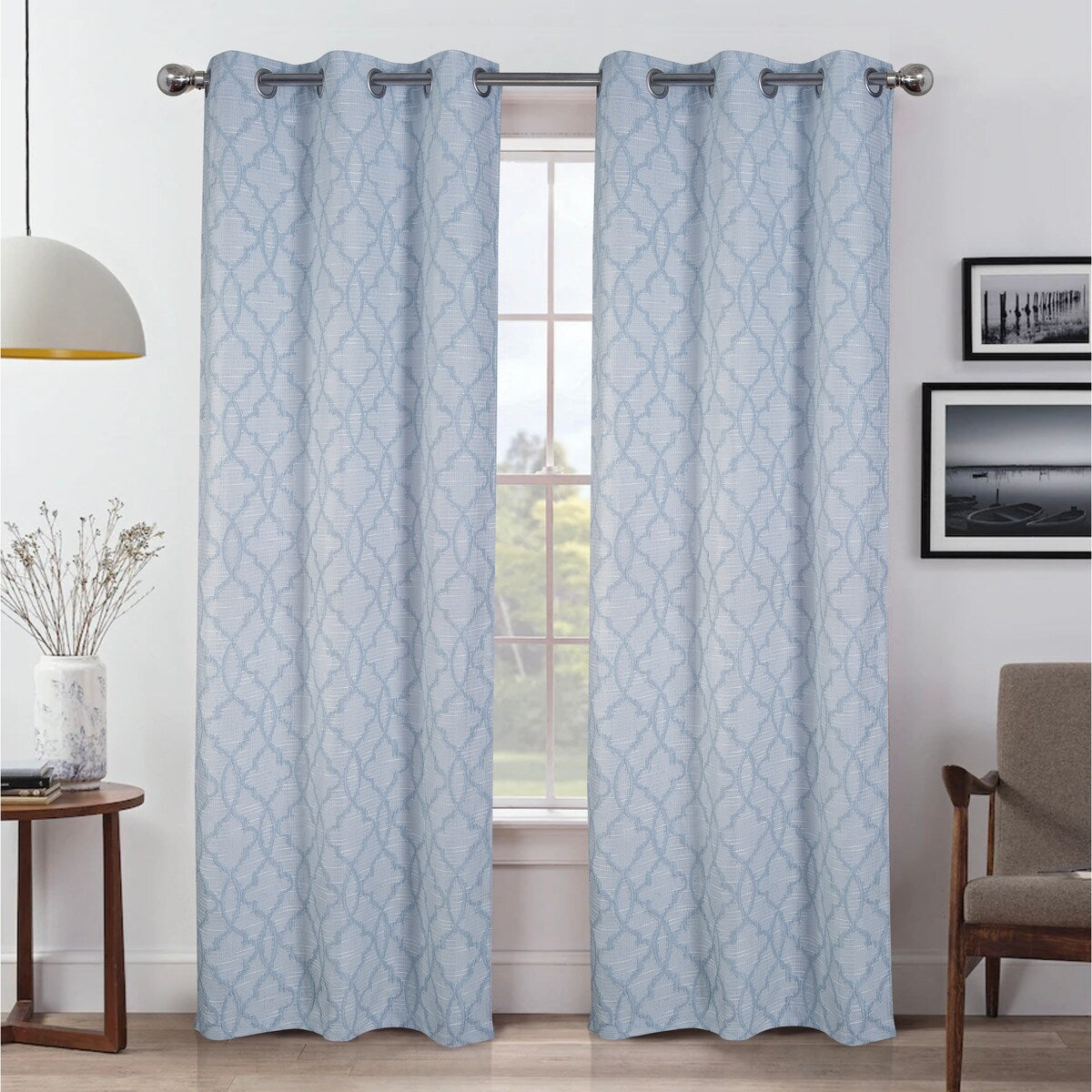 Brookfield Jacquard Grommet Window Curtain Panel