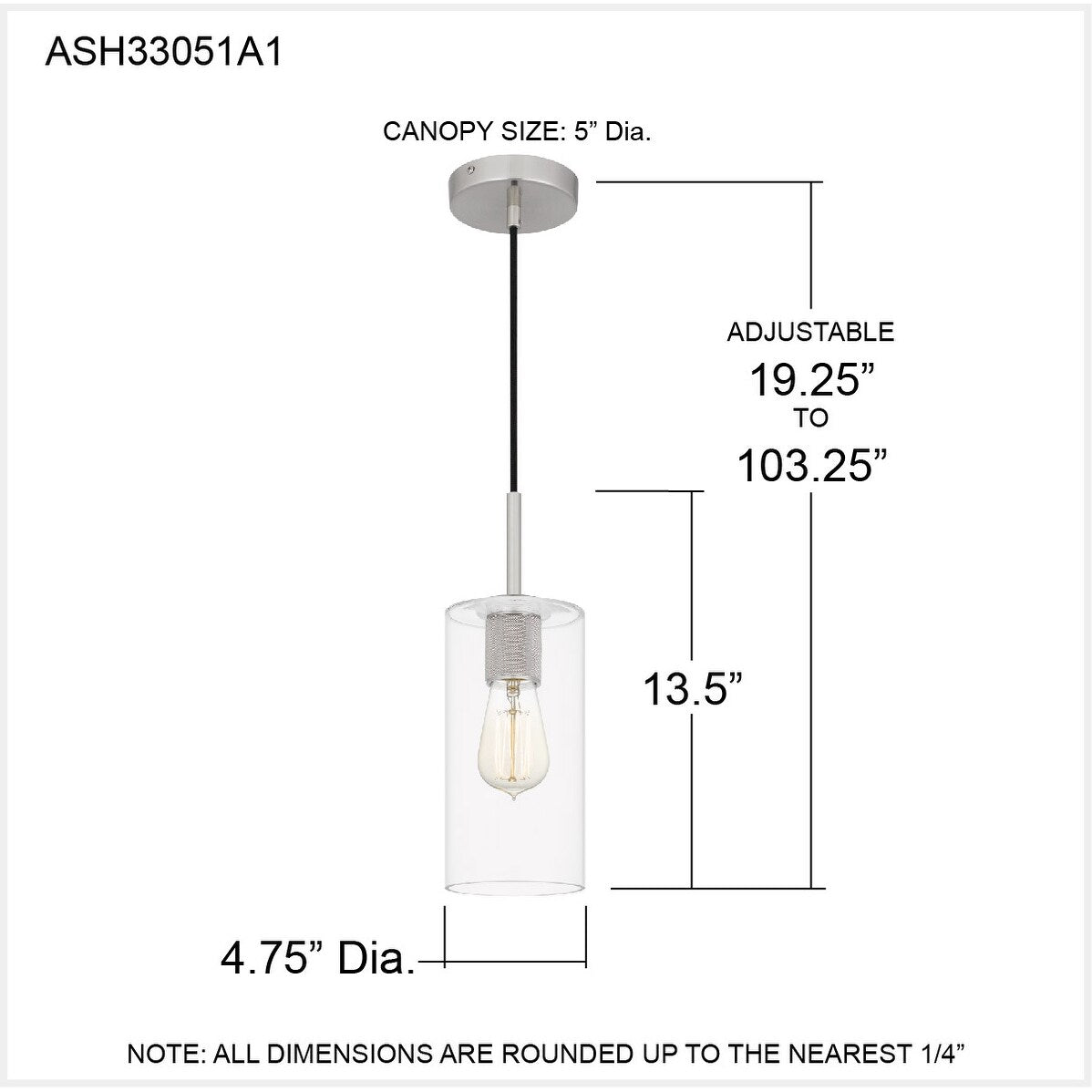 Brookhaven 1-Light Brushed Nickel Mini Pendant - Brushed Nickel