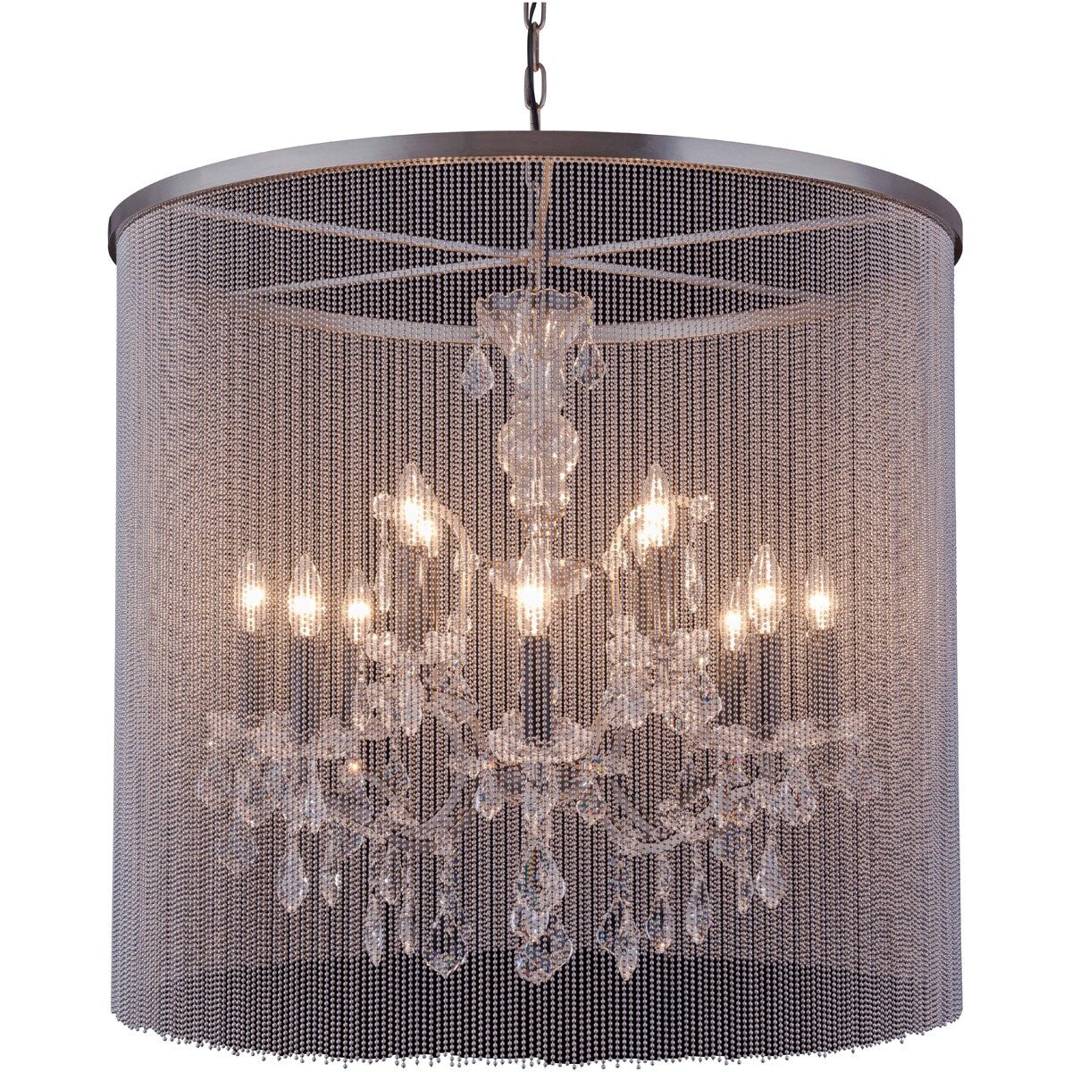 Brooklyn 12 light Matte Black Chandelier Clear Royal Cut crystal - One Size