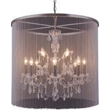Brooklyn 12 light Matte Black Chandelier Clear Royal Cut crystal - One Size