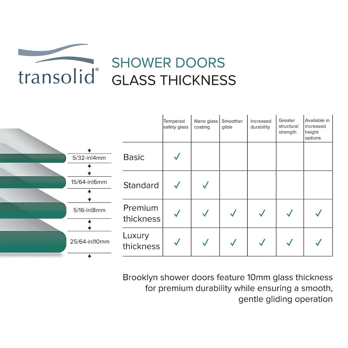 Brooklyn 60 in. W x 80 in. H Sliding Frameless Shower Door with Low Iron Glass Glass - 58-60-in W x 80-in H