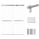 Brooklyn 60 in. W x 80 in. H Sliding Frameless Shower Door with Low Iron Glass Glass - 58-60-in W x 80-in H