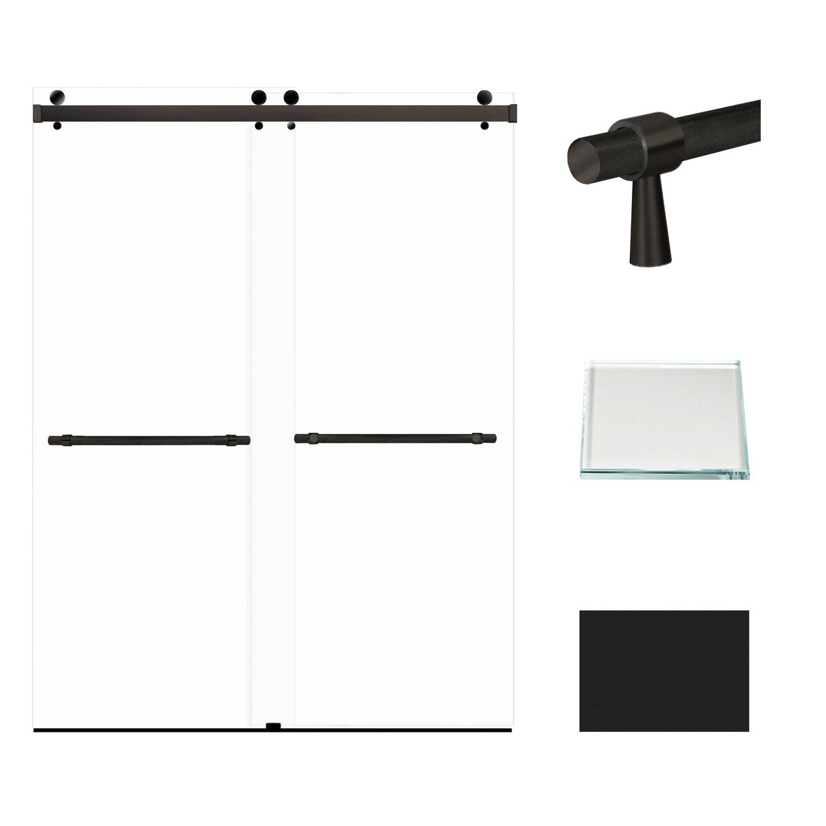 Brooklyn 60 in. W x 80 in. H Sliding Frameless Shower Door with Low Iron Glass Glass - 58-60-in W x 80-in H