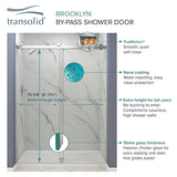 Brooklyn 60 in. W x 80 in. H Sliding Frameless Shower Door with Low Iron Glass Glass - 58-60-in W x 80-in H