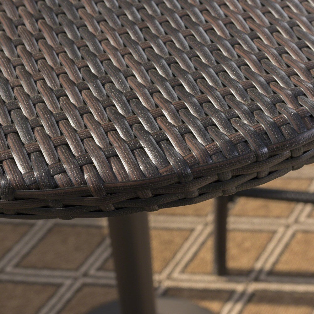 Brooklyn Outdoor 3-piece Wicker 26-inch Round Bar Set by Christopher Knight Home