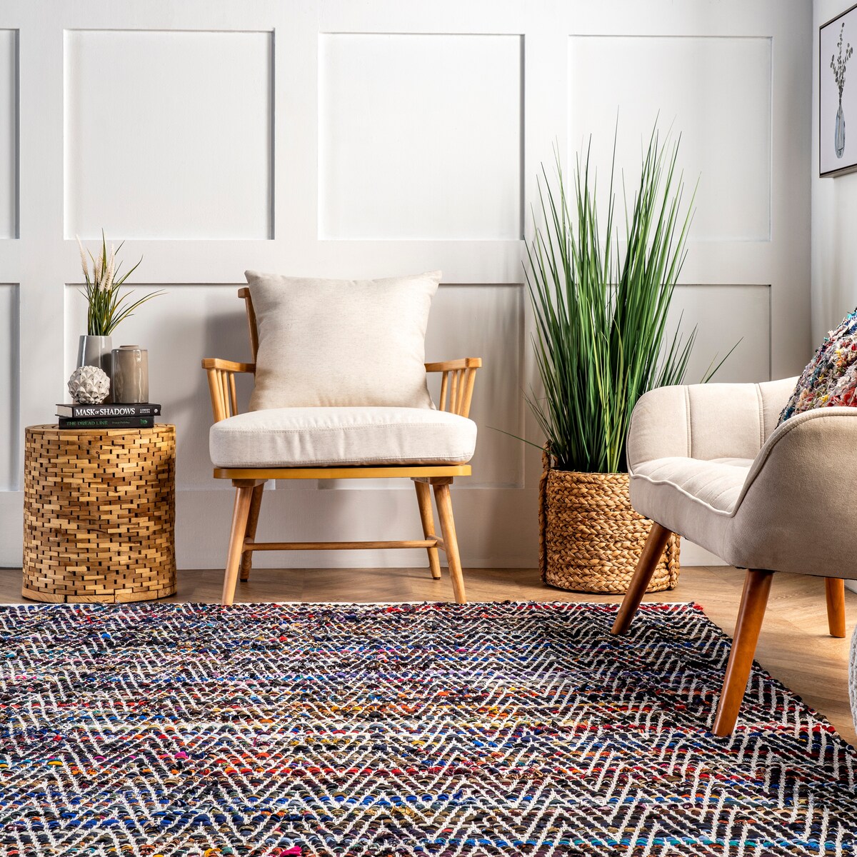 Nuloom Boho Handmade Flatweave Chevron Cotton Rug