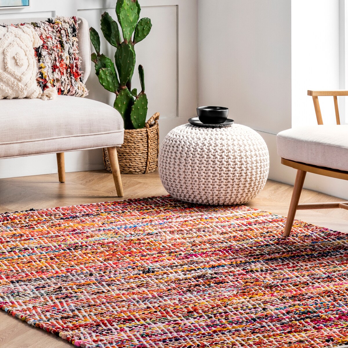 Nuloom Boho Handmade Flatweave Chevron Cotton Rug