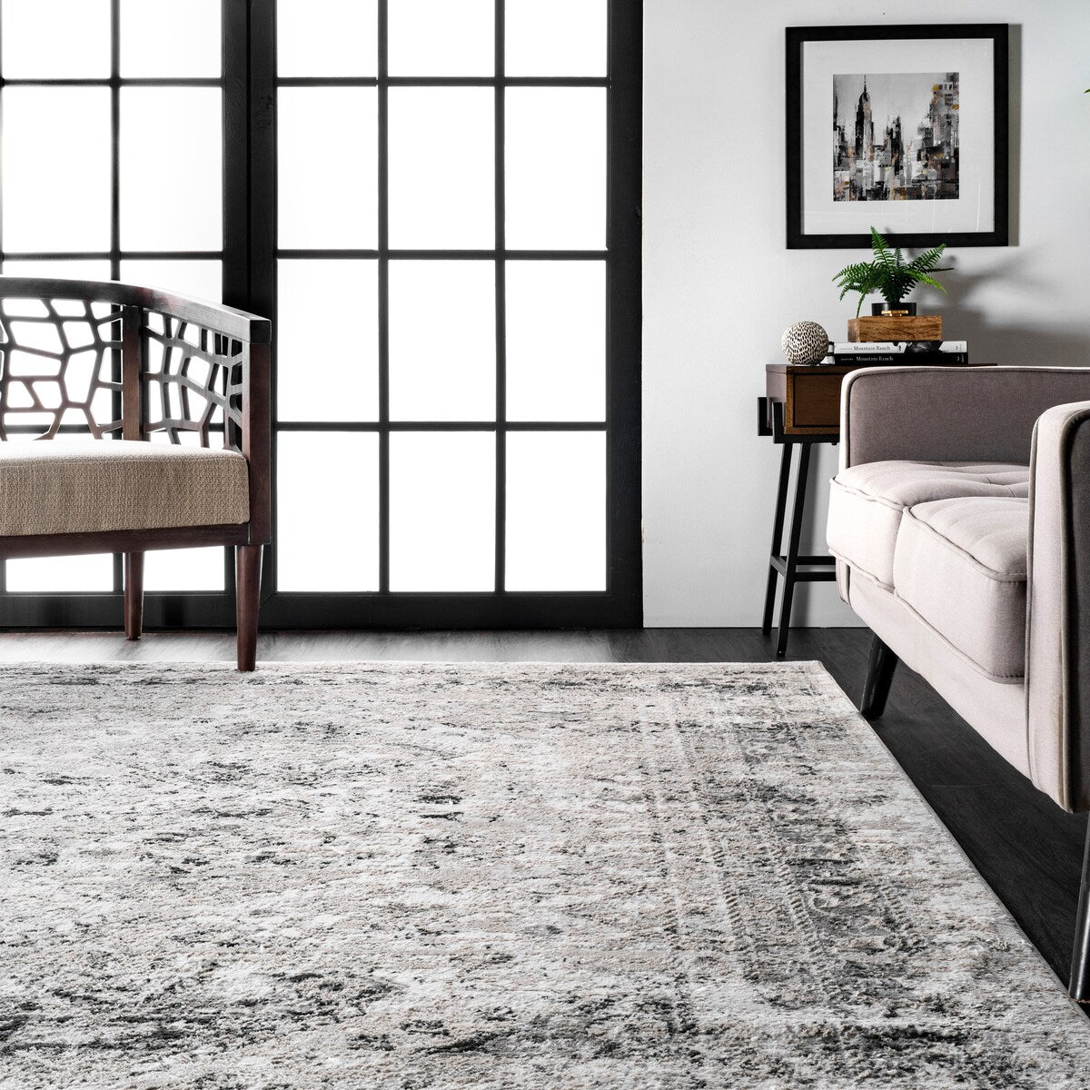 Nuloom Madisson Vintage Faded Medallion Area Rug