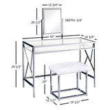 Brooklyn Vanity w/ Stool in Champagne Finish