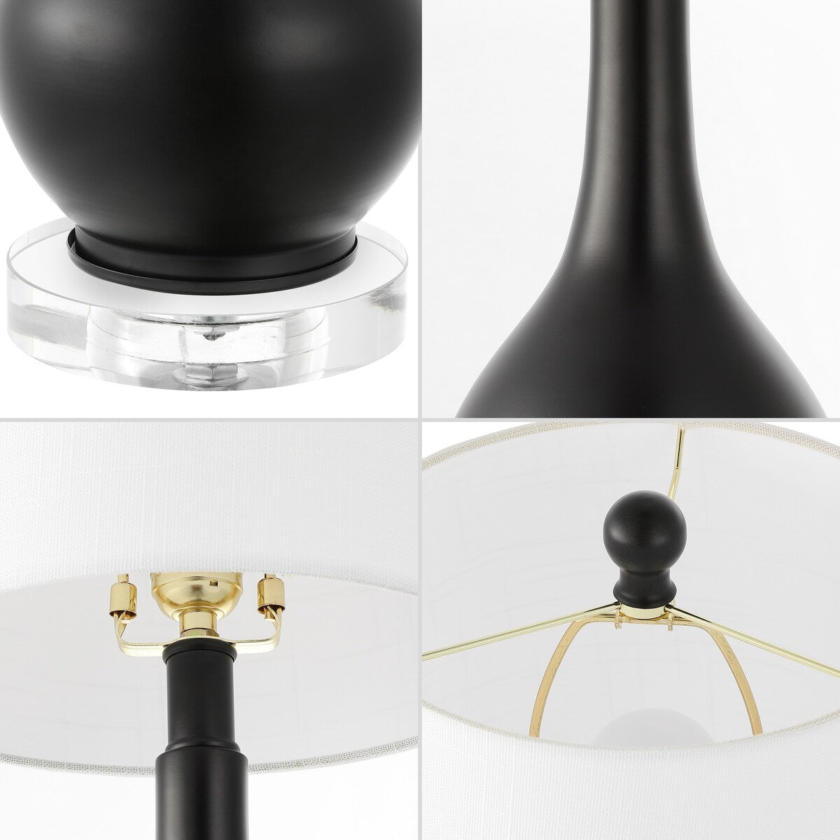 Brooks 25" Metal/Crystal Teardrop LED Table Lamp, by JONATHAN Y