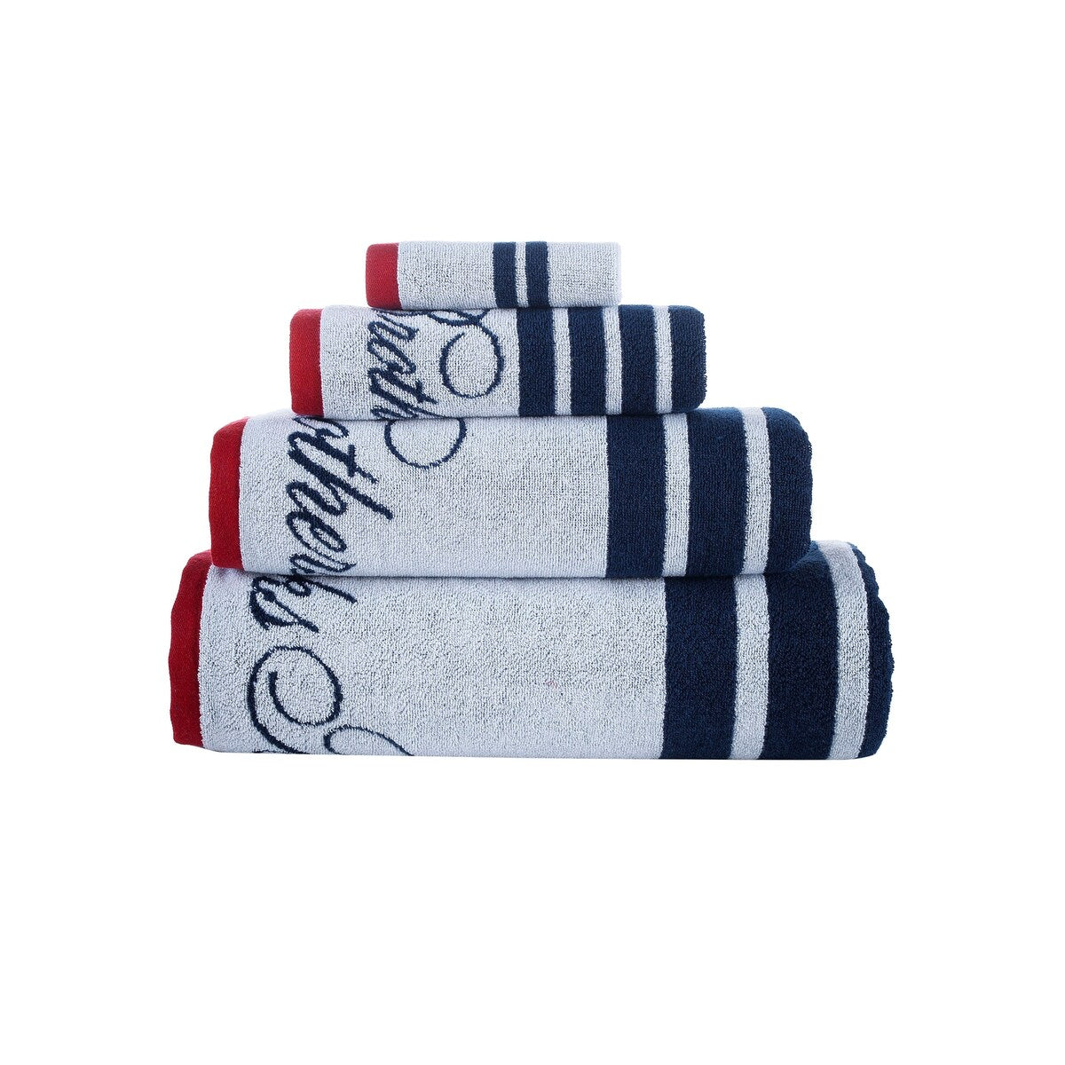Brooks Brothers Nautical Blanket Stripe 4 pcs Wash Towels