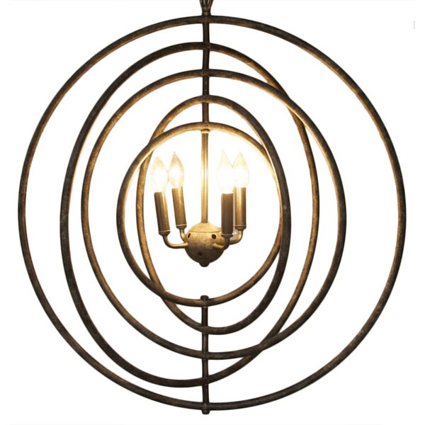 Metal Circular 4-light Pendant