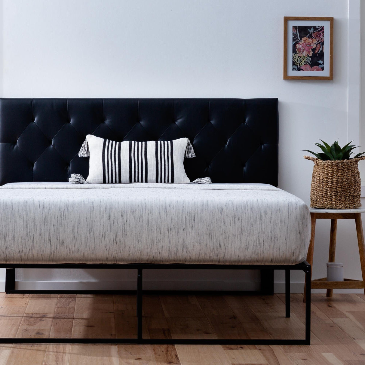 Brookside Adjustable Faux Leather and Metal Contemporary Bed