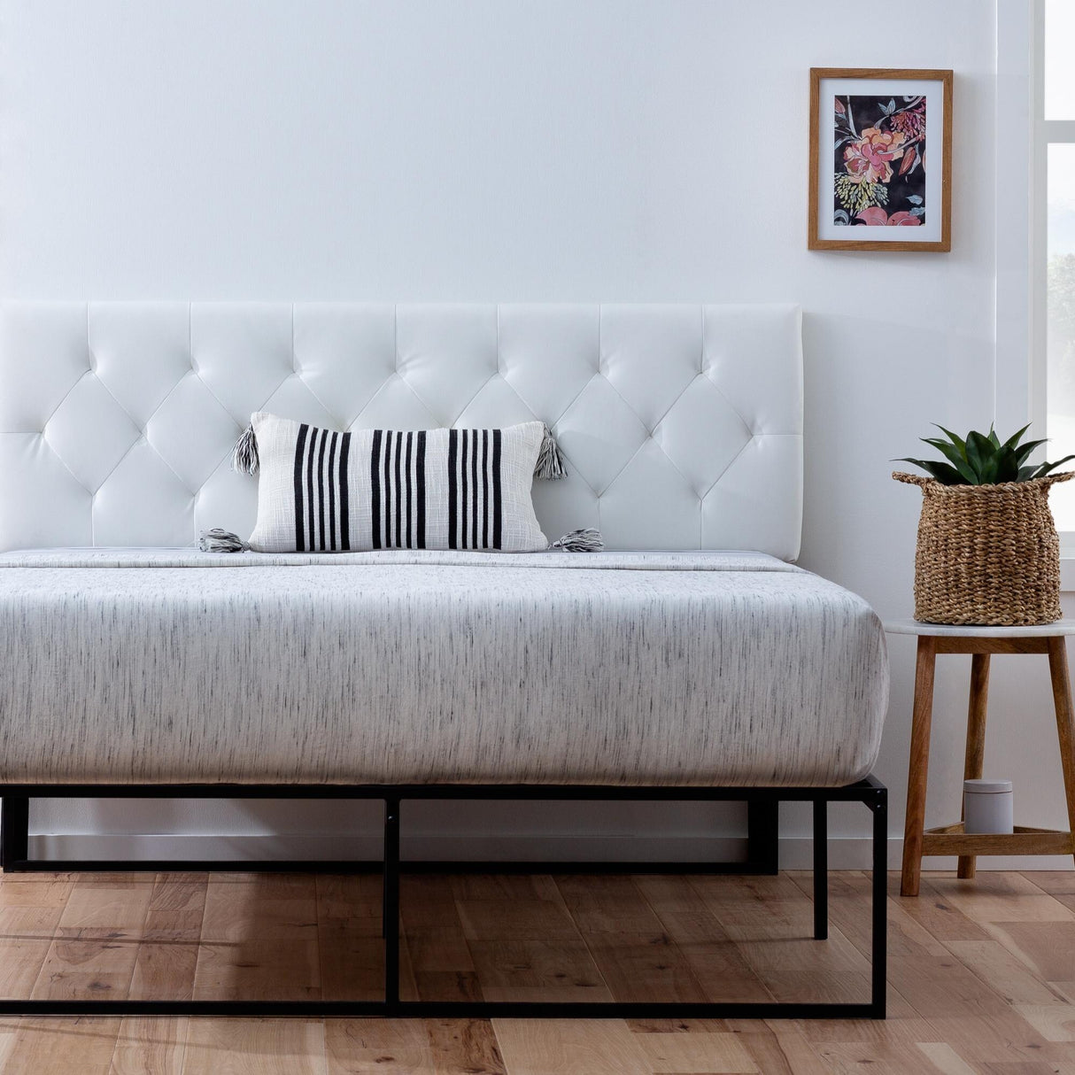 Brookside Adjustable Faux Leather and Metal Contemporary Bed