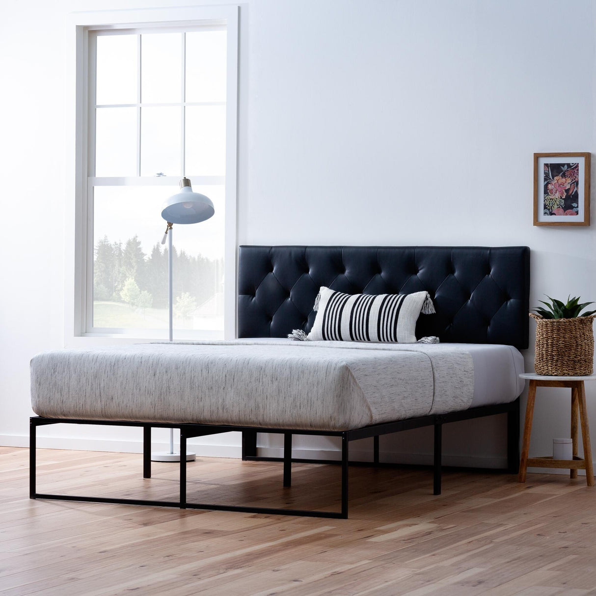 Brookside Adjustable Faux Leather and Metal Contemporary Bed