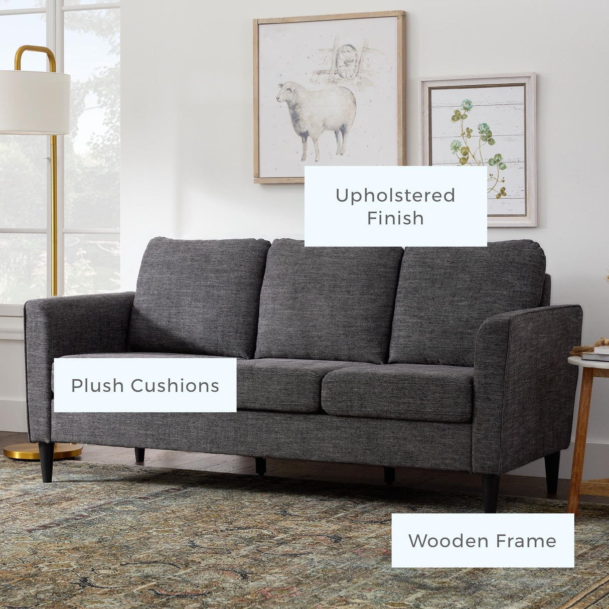 Brookside Clara 73" Upholstered Curved Arm Sofa