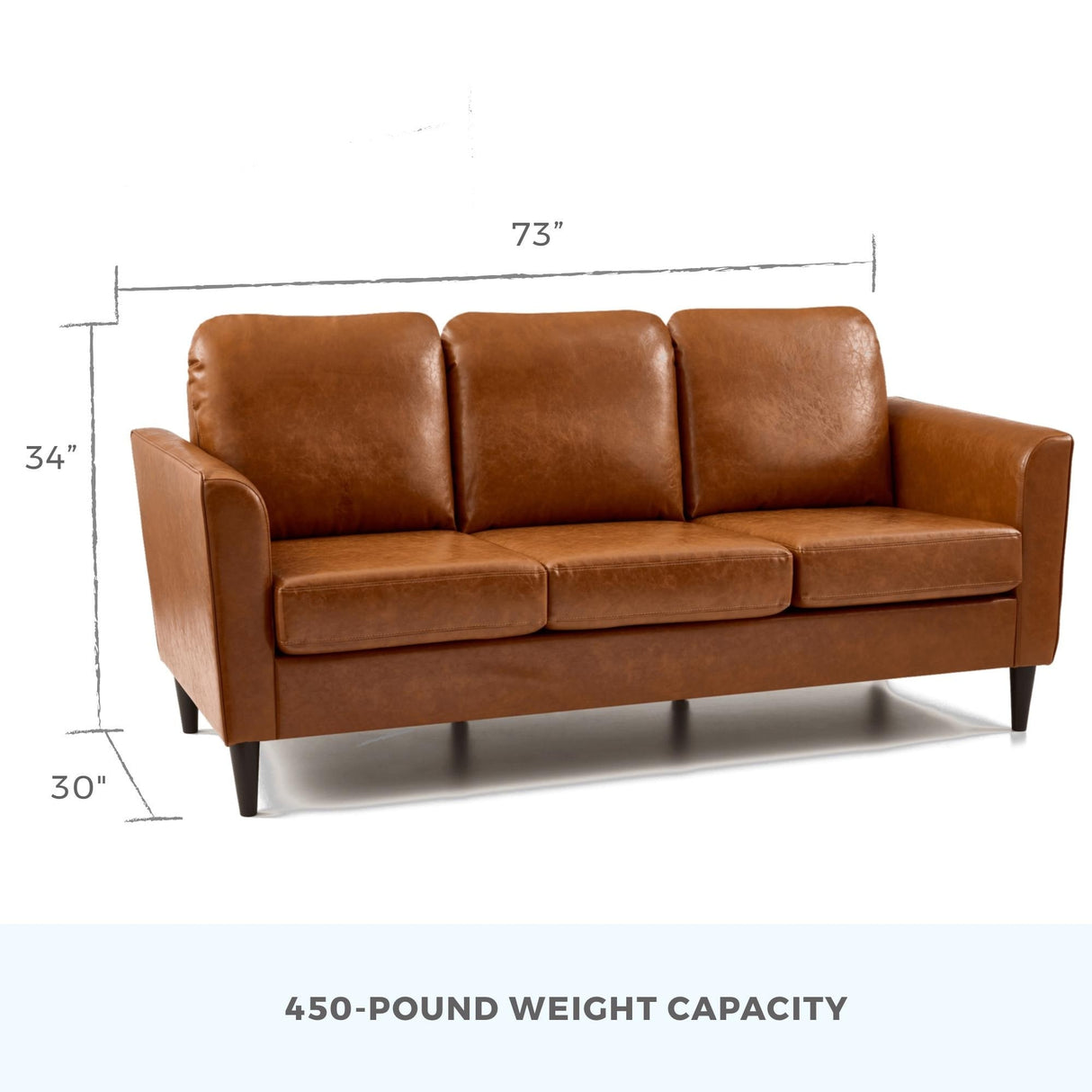 Brookside Clara 73" Upholstered Curved Arm Sofa