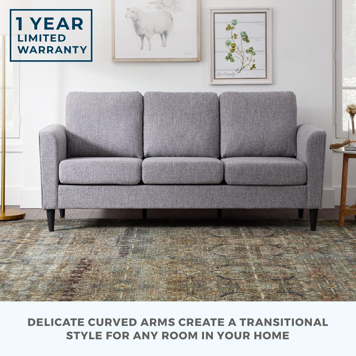 Brookside Clara 73" Upholstered Curved Arm Sofa