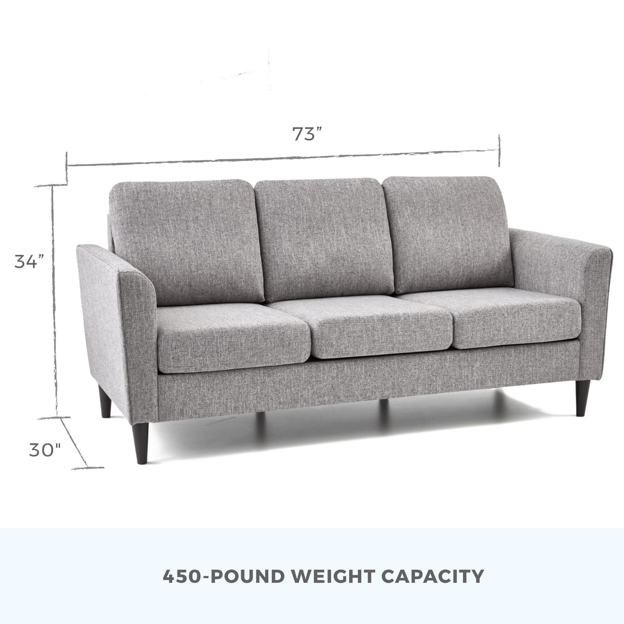 Brookside Clara 73" Upholstered Curved Arm Sofa