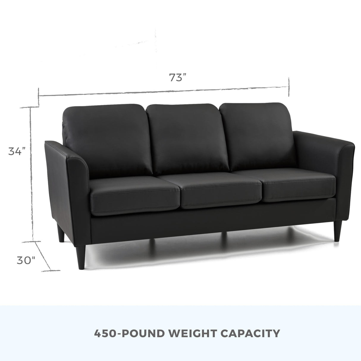 Brookside Clara 73" Upholstered Curved Arm Sofa