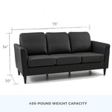 Brookside Clara 73" Upholstered Curved Arm Sofa