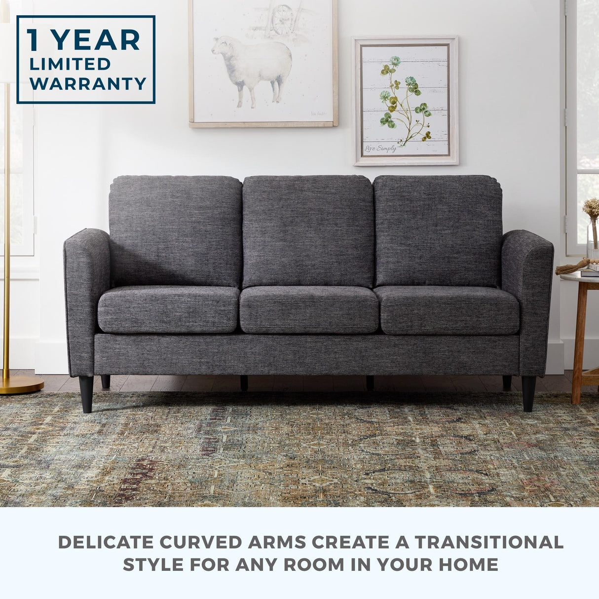 Brookside Clara 73" Upholstered Curved Arm Sofa