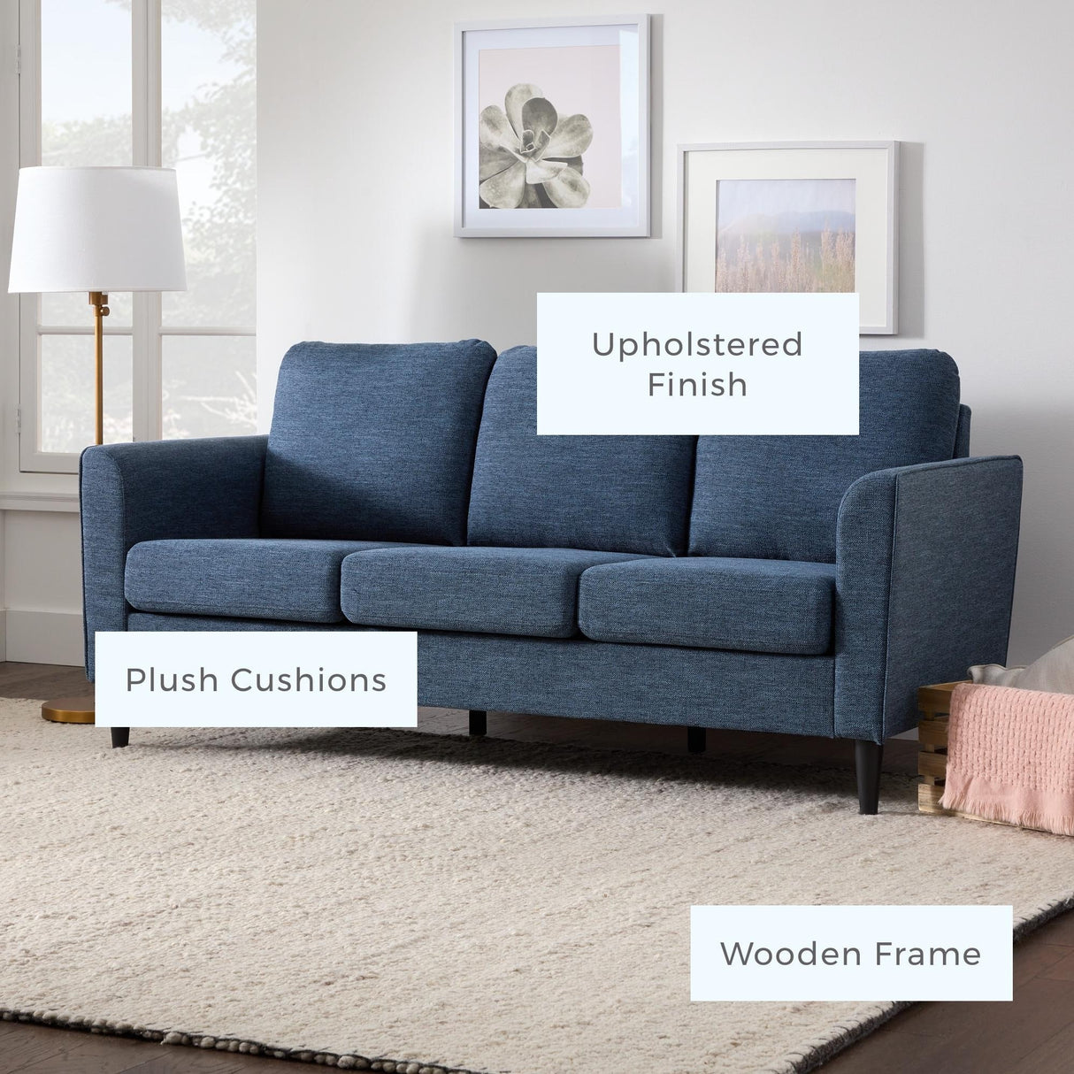 Brookside Clara 73" Upholstered Curved Arm Sofa