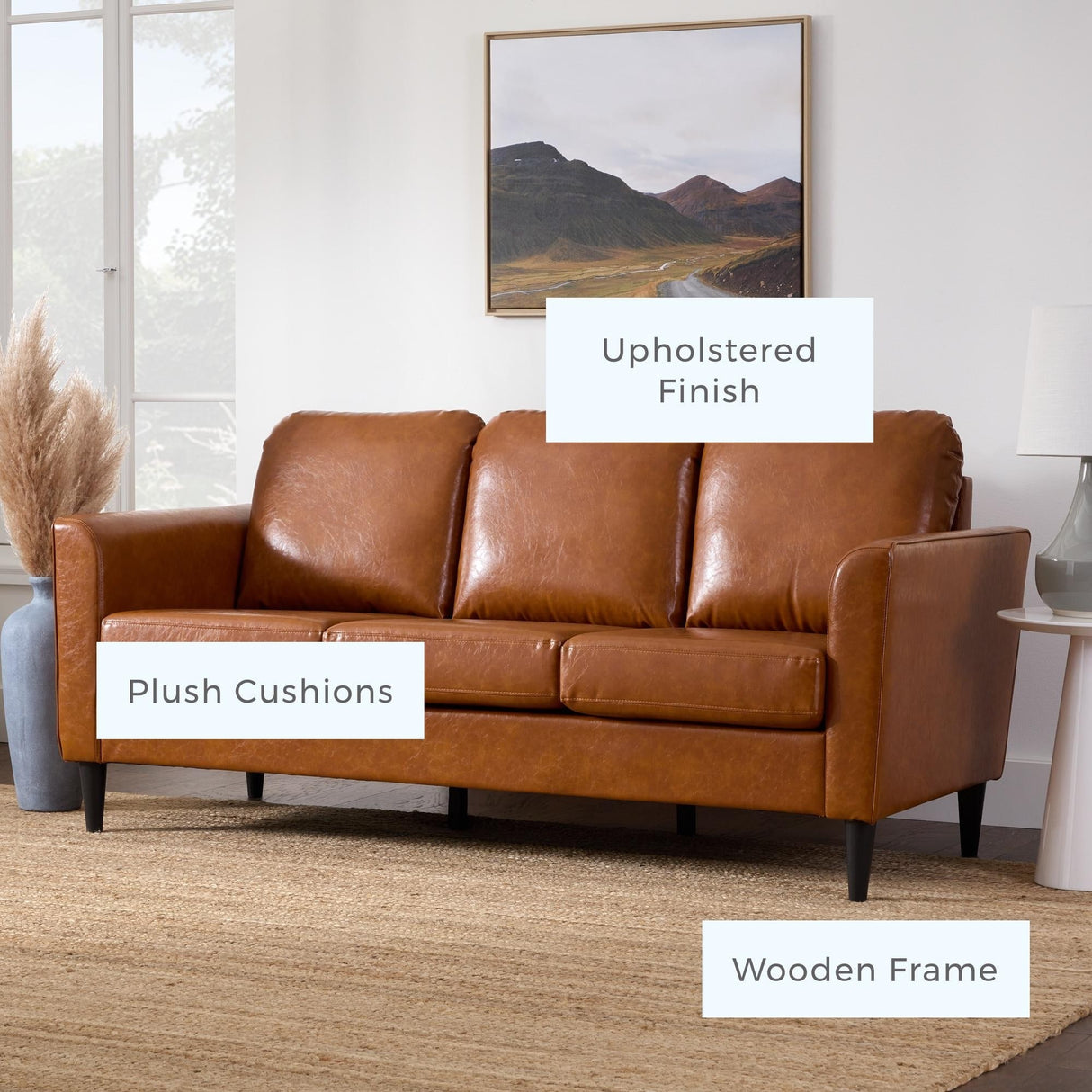 Brookside Clara 73" Upholstered Curved Arm Sofa