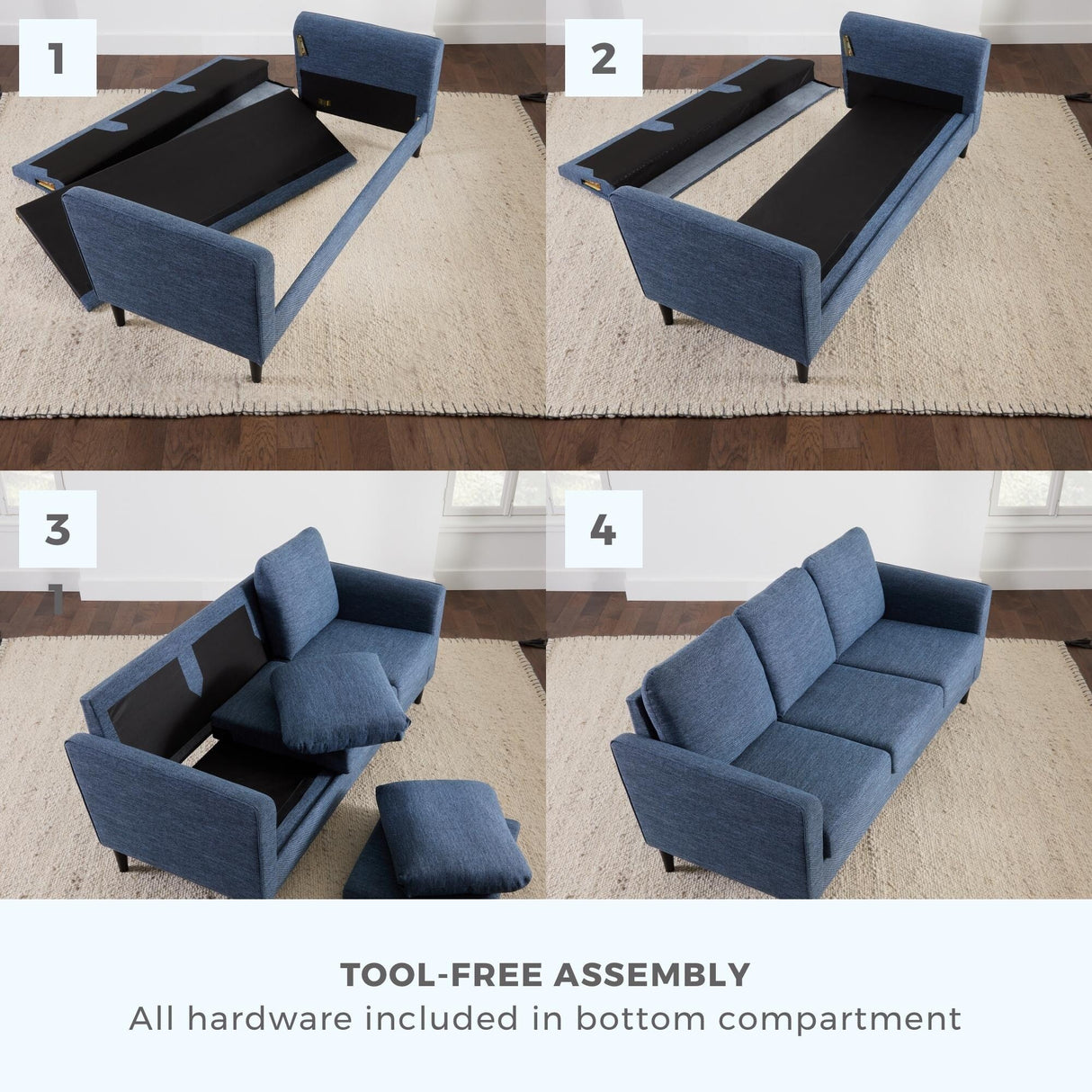 Brookside Clara 73" Upholstered Curved Arm Sofa