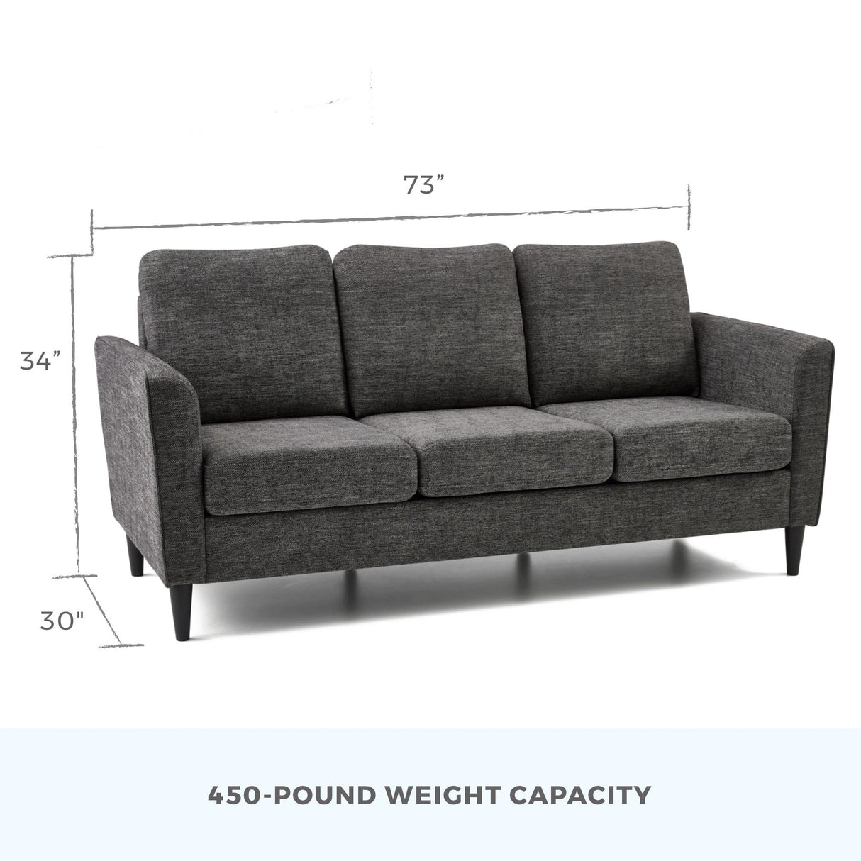 Brookside Clara 73" Upholstered Curved Arm Sofa