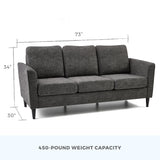 Brookside Clara 73" Upholstered Curved Arm Sofa