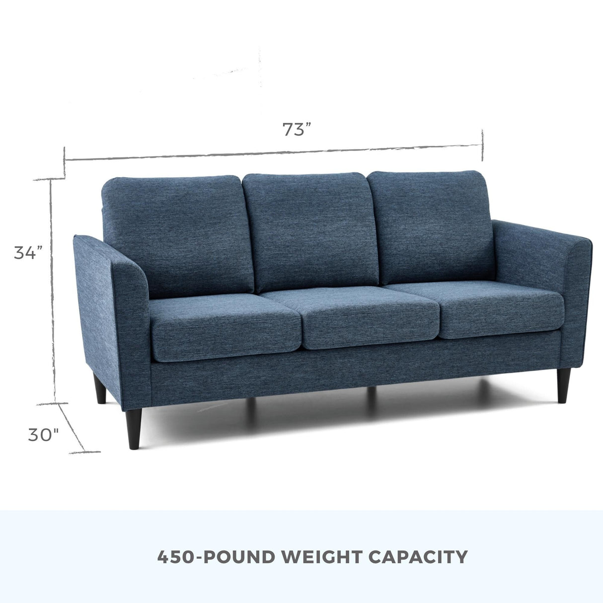 Brookside Clara 73" Upholstered Curved Arm Sofa