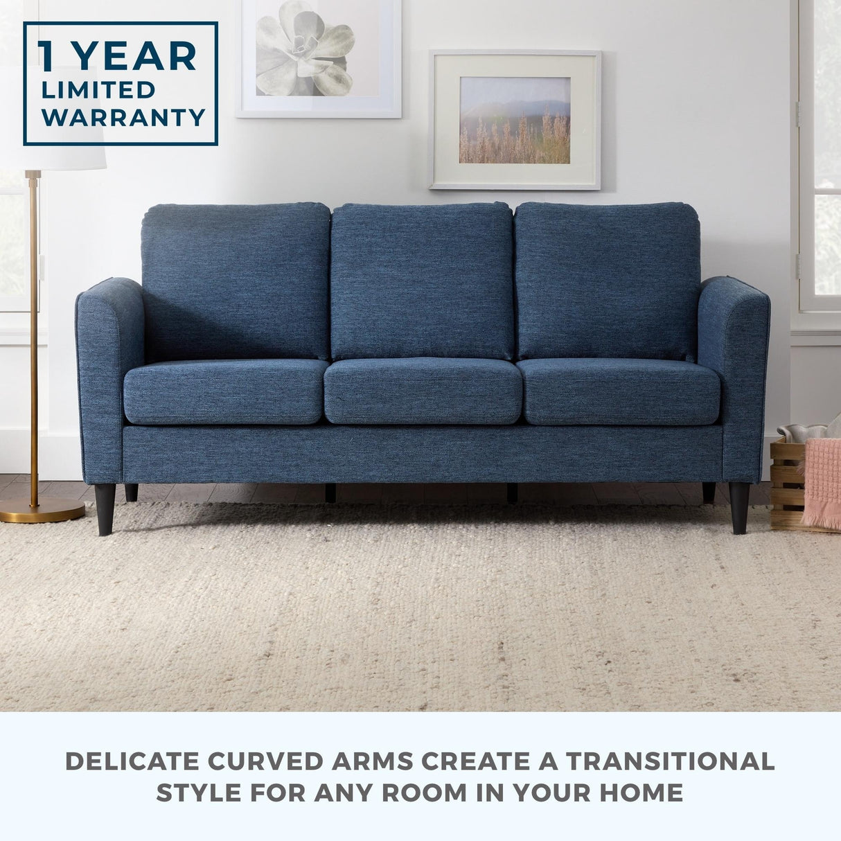 Brookside Clara 73" Upholstered Curved Arm Sofa