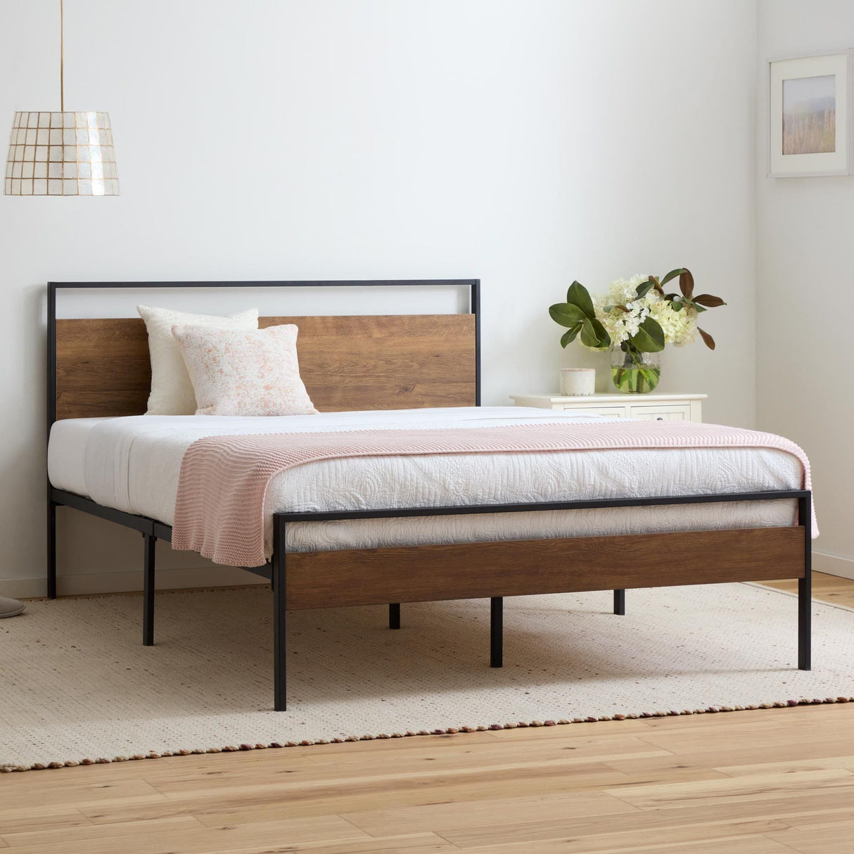 Brookside Nora Metal and Wood Platform Bed