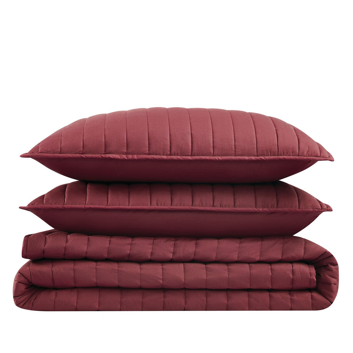 Brooklyn Loom Solid Cotton Percale Quilt Set