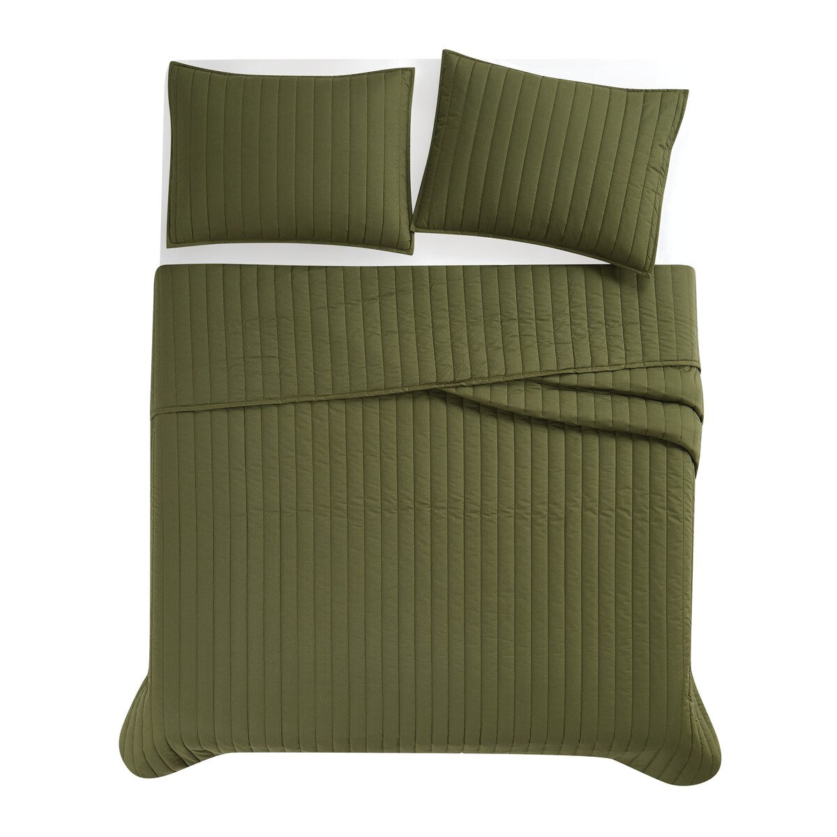 Brooklyn Loom Solid Cotton Percale Quilt Set