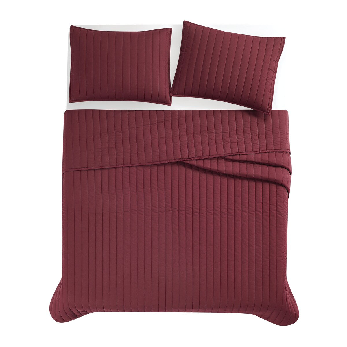 Brooklyn Loom Solid Cotton Percale Quilt Set