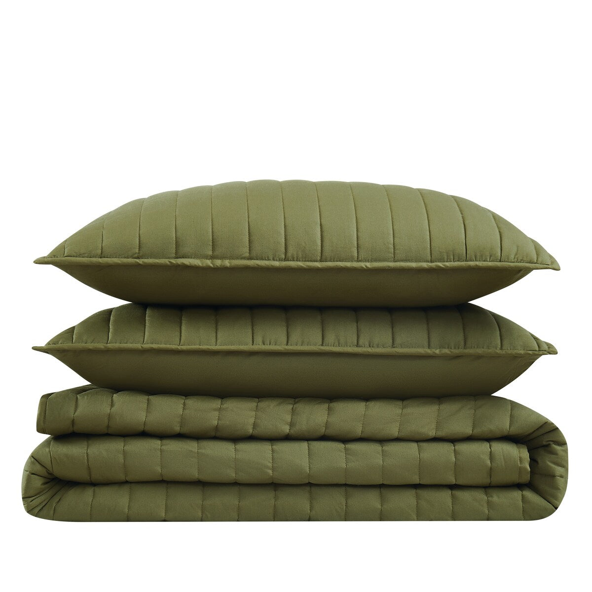 Brooklyn Loom Solid Cotton Percale Quilt Set