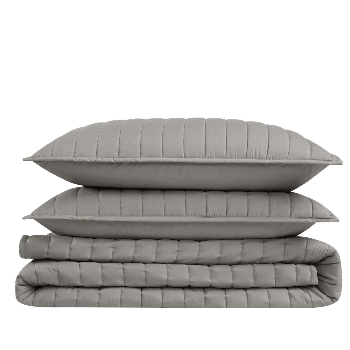 Brooklyn Loom Solid Cotton Percale Quilt Set