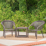 Broward Outdoor 3-piece Wicker Bistro Chat Set by Christopher Knight Home